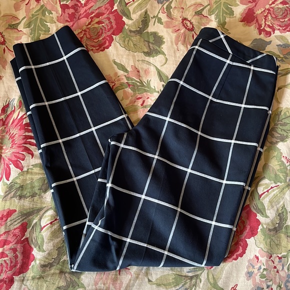 ESCADA Size EU 38 Plaid Stretchy Cigarette Chino Cotton Blend Naval Prep $295NEW - Picture 3 of 16